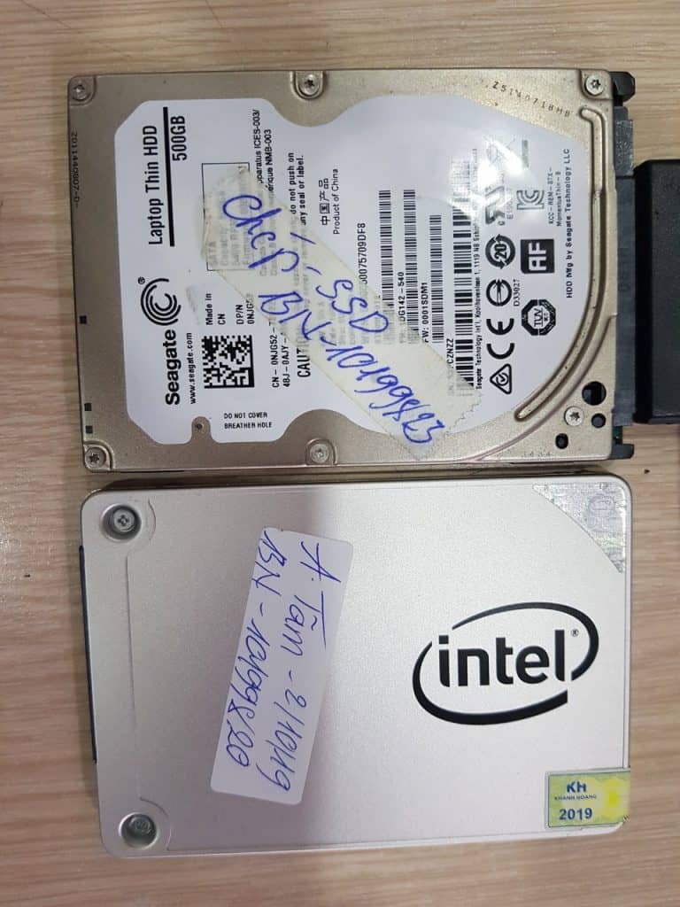Cứu dữ liệu SSD Intel 480g bị lỗi firmware cho khách tại Quận 5.