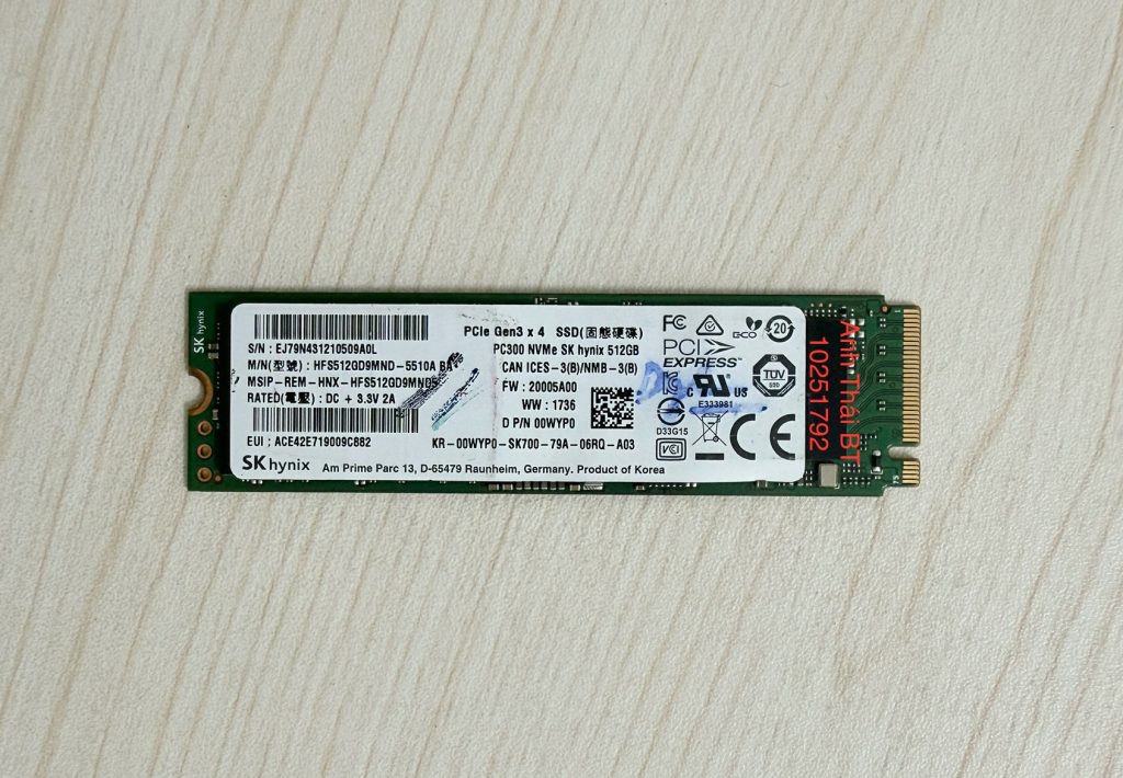 Cứu dữ liệu ổ cứng SSD NVME Sky Hynix 512G