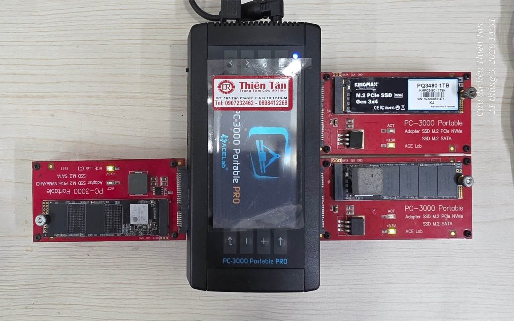 Cứu dữ liệu tại Thiên Tân. PC-3000 Portable PRO chuyên xử lý ổ SSD NVME